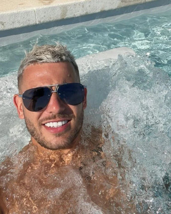 Soccer Player Lucas Hernandez spotted in a pair of Leisure Society Bandini sunglasses on Instagram