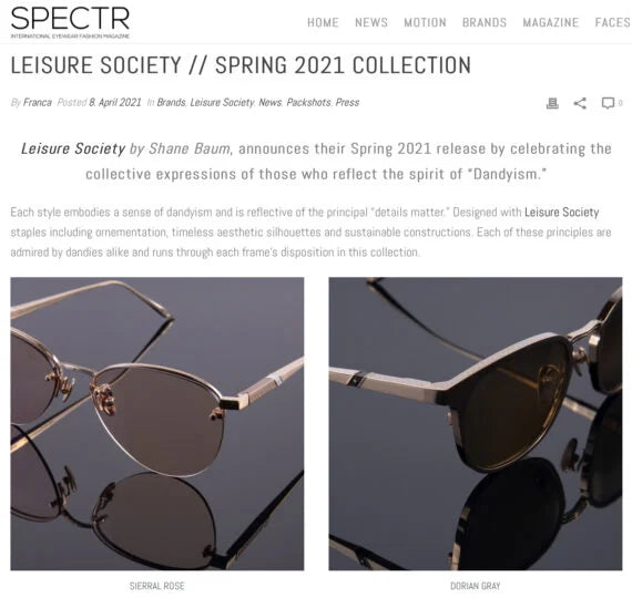 Leisure Society Spring 2021 Collection featured in SPECTR Magazine