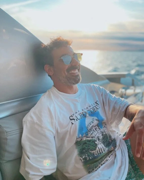 Soccer player Ezequiel Lavezzi looking fresh in the Leisure Society Adamson Sunglasses in Tortoise/12k Silver